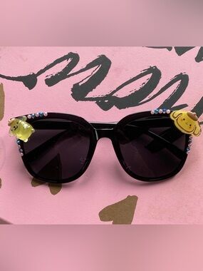 Hand Crafted Black Sunglasses with Cute Accents